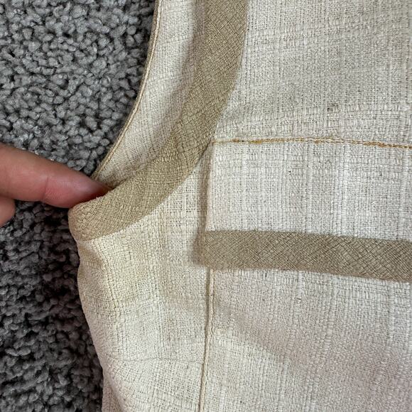 VINTAGE 60s Moe Nathan Silk Vest Womens 8 Beige Button Front Sleeveless READ - Picture 6 of 13